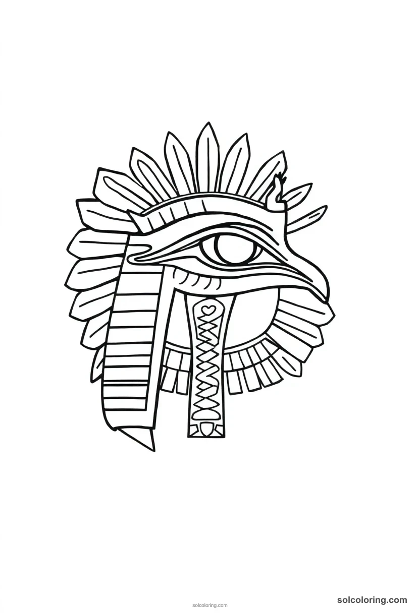 Eye of Horus detailed coloring page for kids