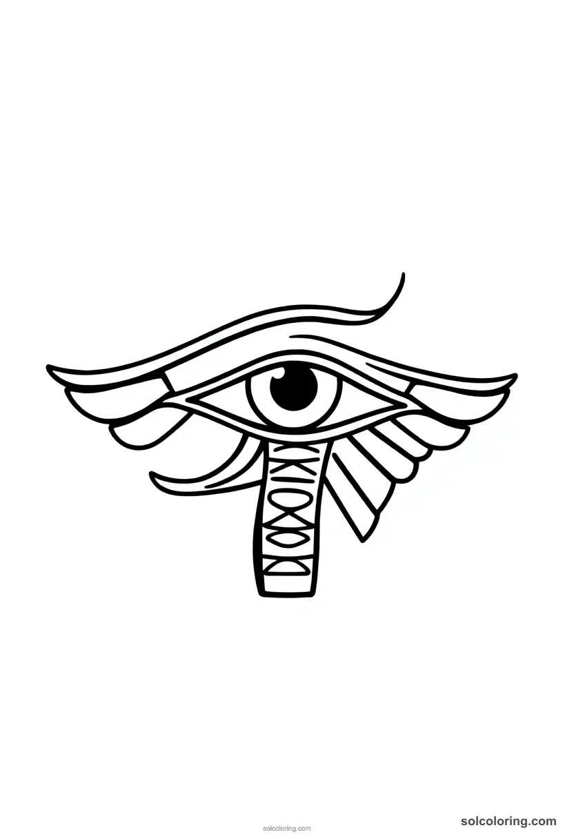 Simple Eye of Horus simple coloring page for kids