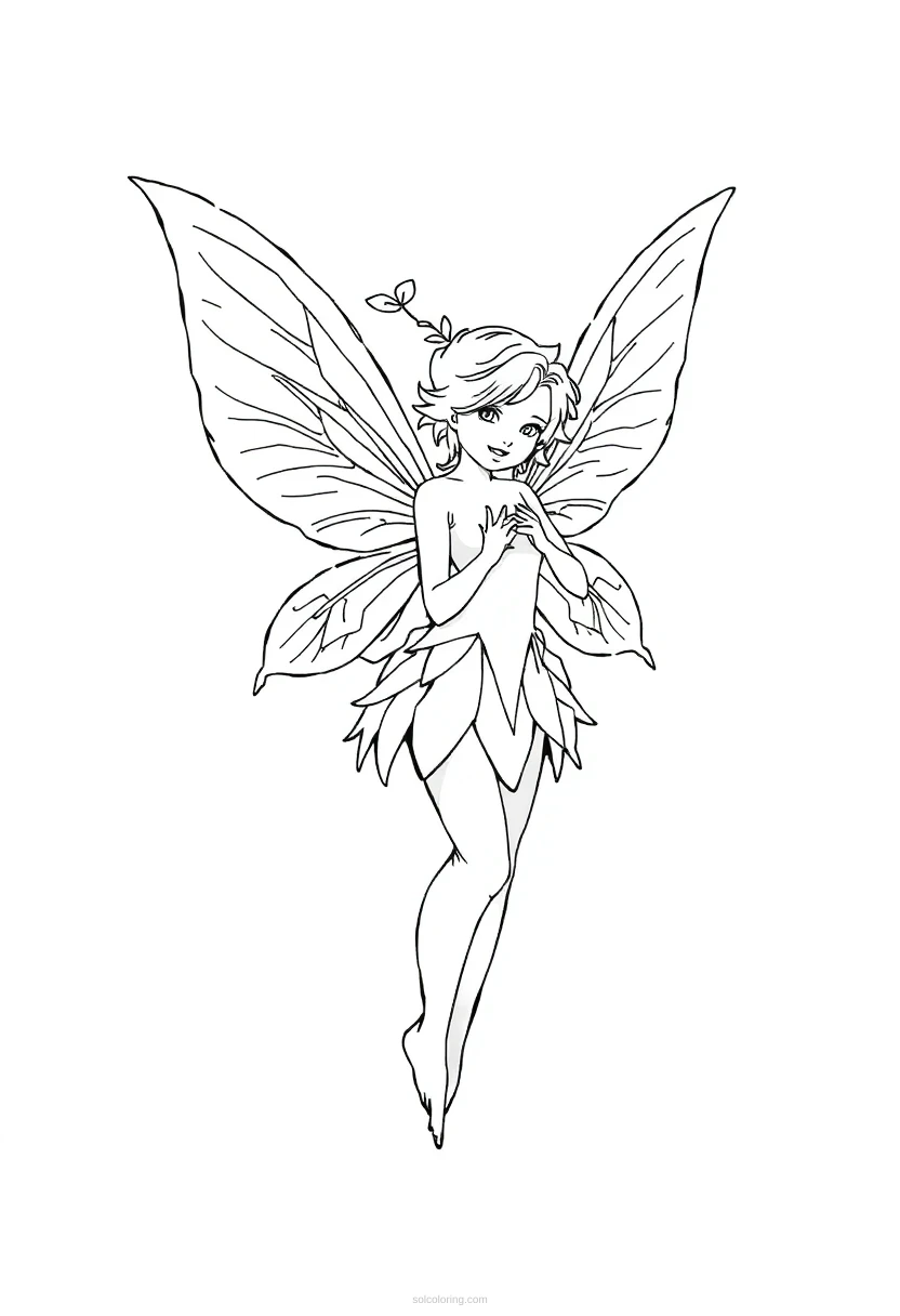 Fairy coloring page for kids