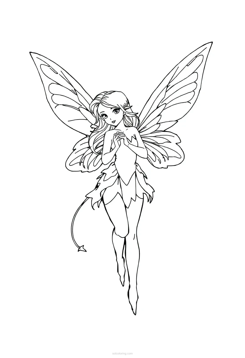 Fairy coloring page for kids