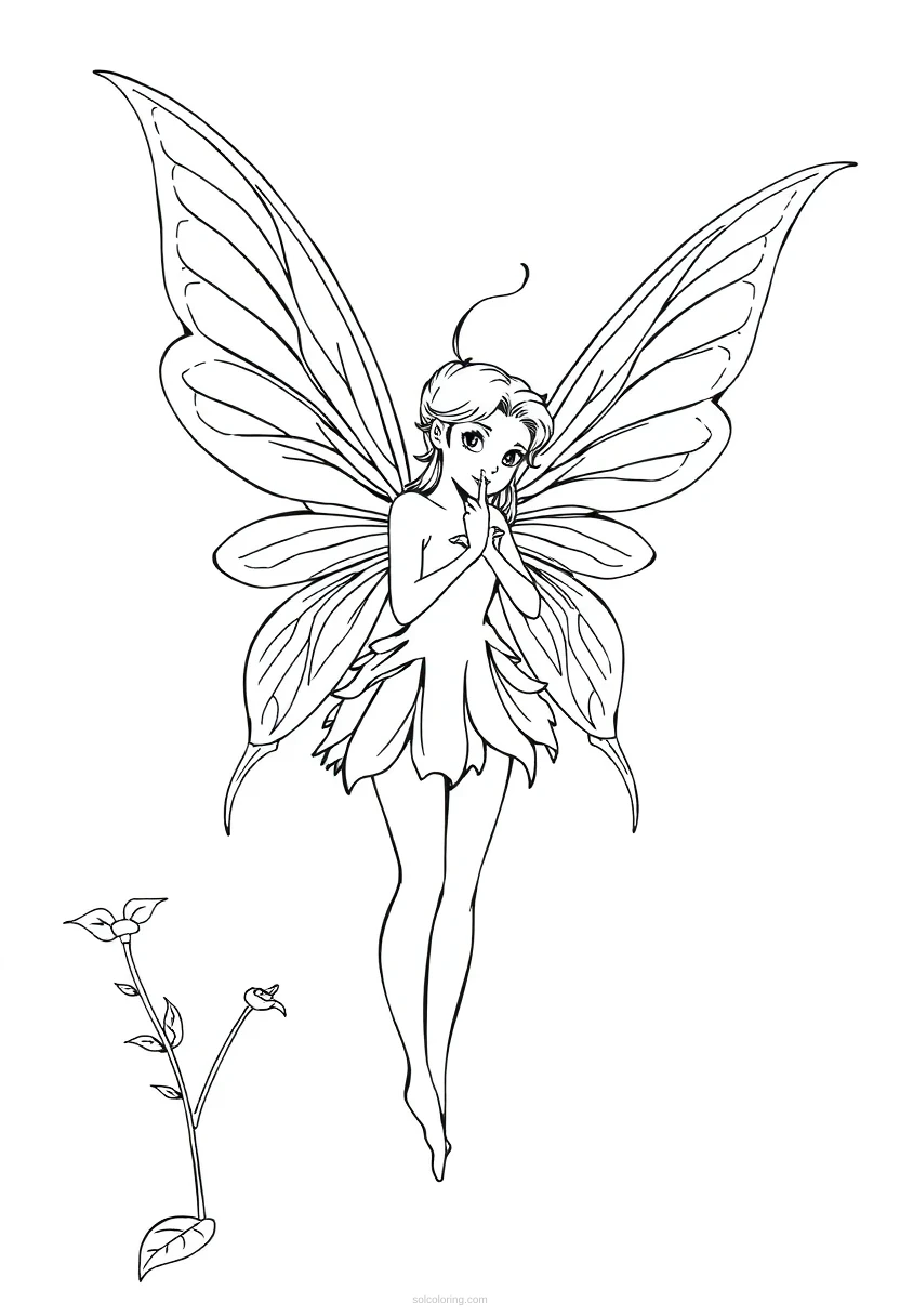 Fairy coloring page for kids
