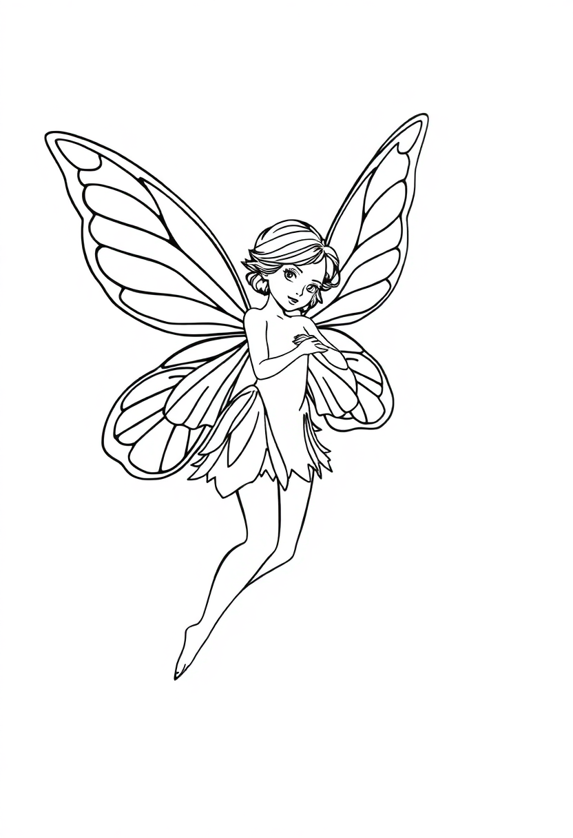 Fairy with Butterfly Wings coloring page, free printable