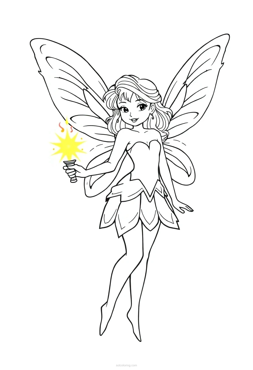 Fairy With Magic Wand coloring pages