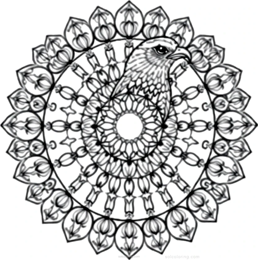 Falcon coloring page for kids