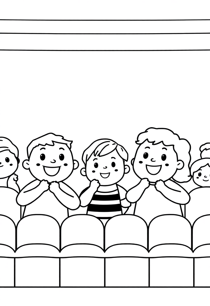 Fans Cheering in Stadium coloring page, free printable