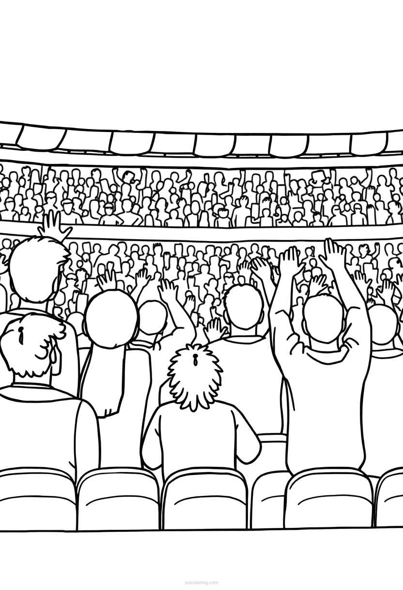Fans Cheering In Stadium coloring pages