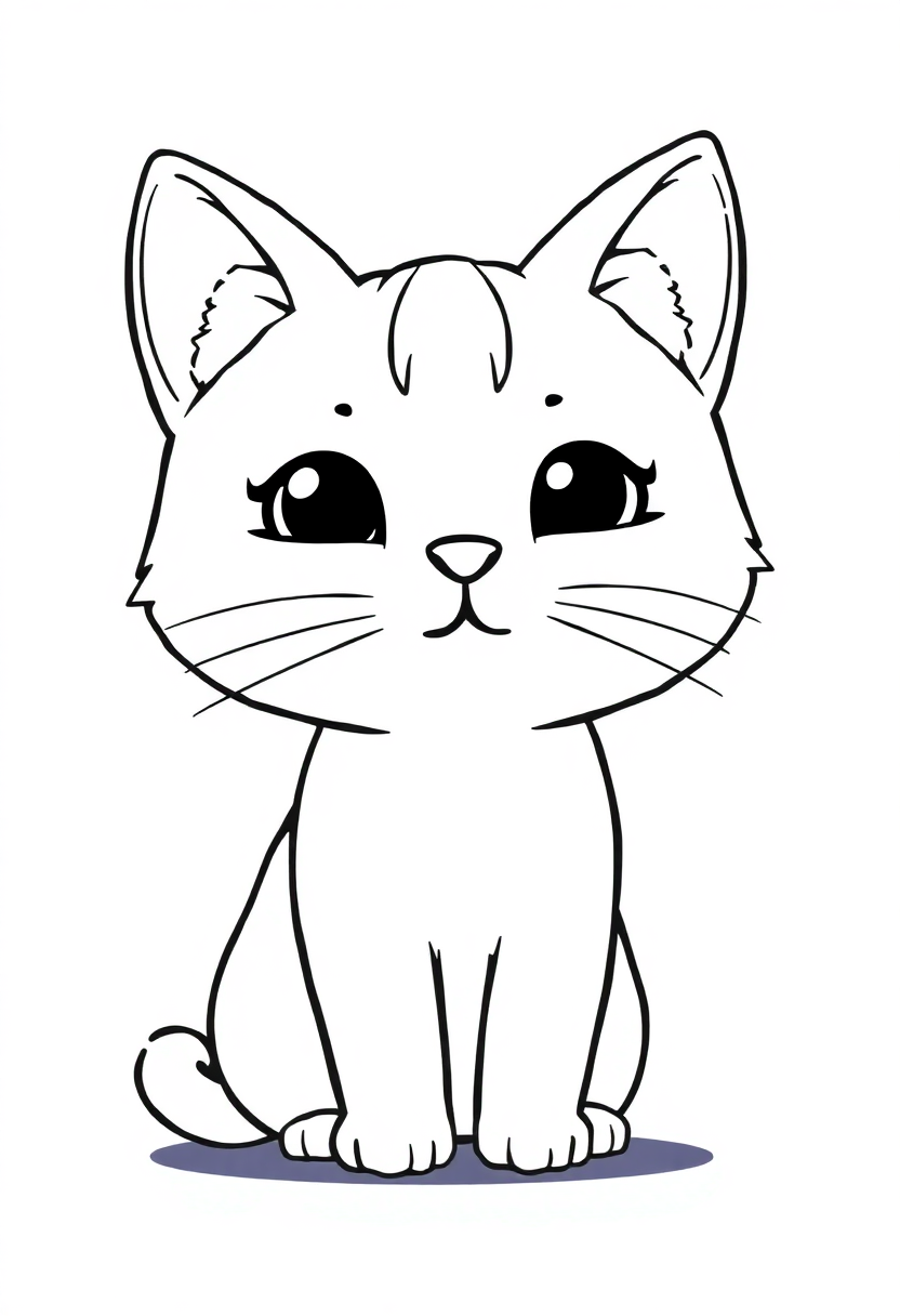 Farm Cat coloring page, free printable