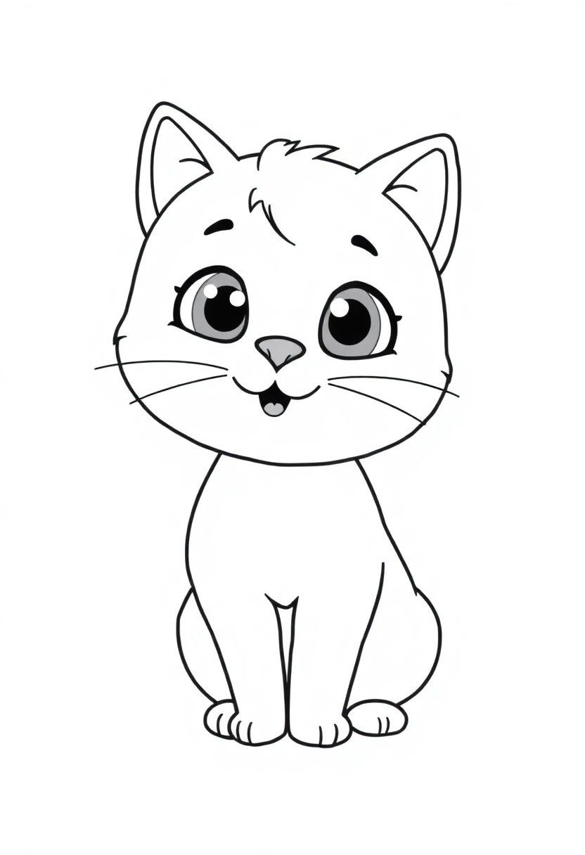 Farm Cat coloring page, free printable