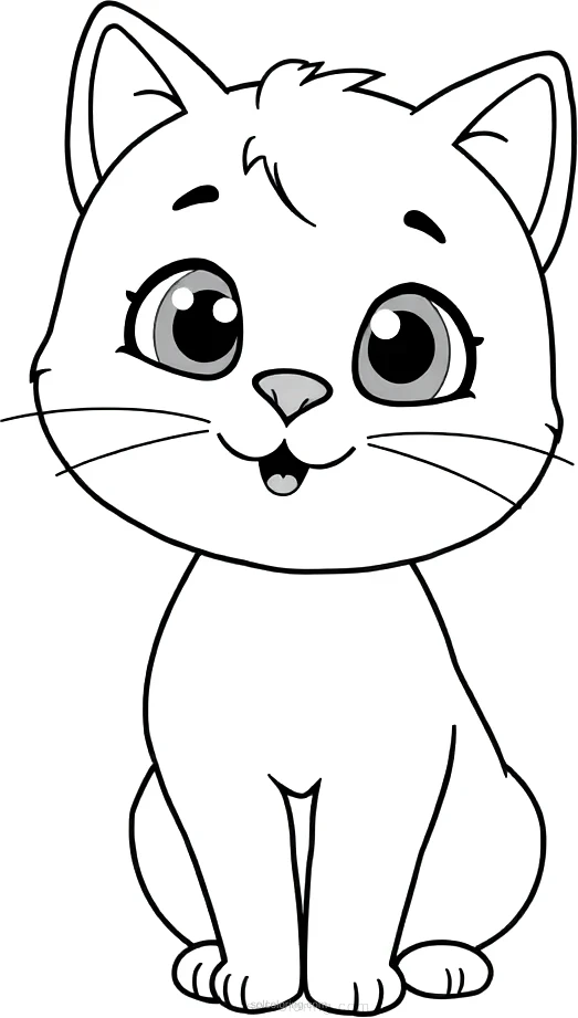 Farm Cat coloring page for kids