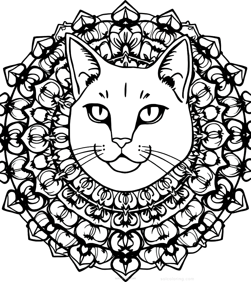 Farm Cat coloring page for kids