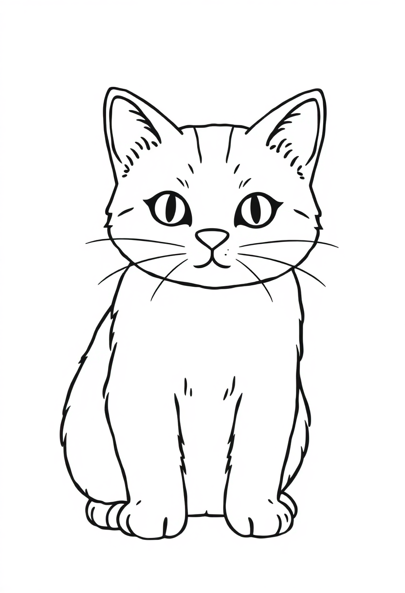 Farm Cat coloring page, free printable