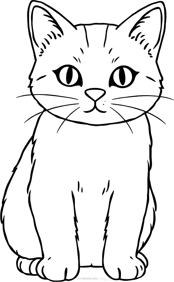 Farm Cat coloring page for kids