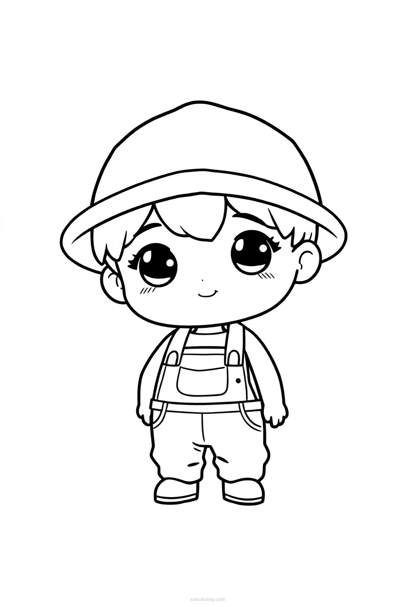 Farmer coloring page for kids