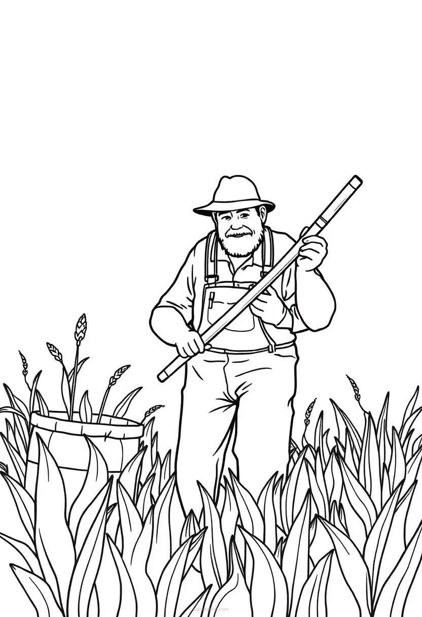 Farmer coloring page for kids