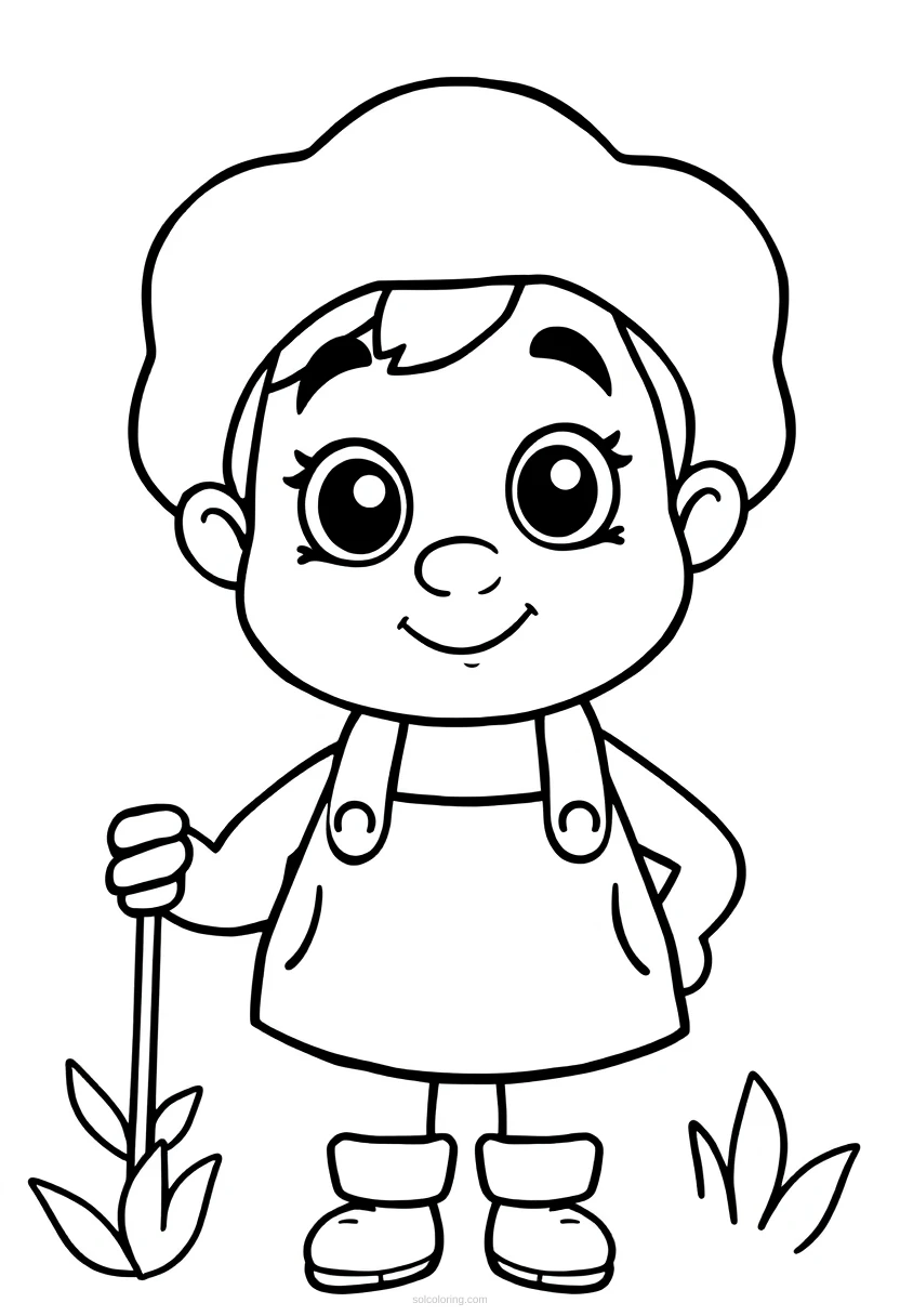 Farmer coloring page for kids