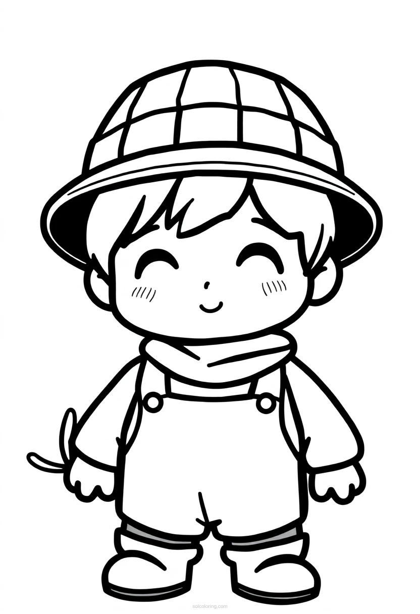 Farmer Mandala coloring page for kids