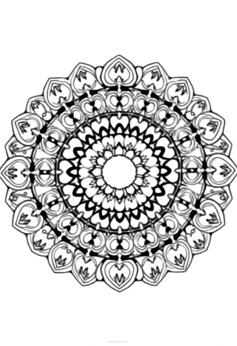 Farmer Mandala coloring page for kids