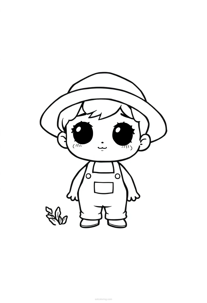 Farmer coloring page for kids