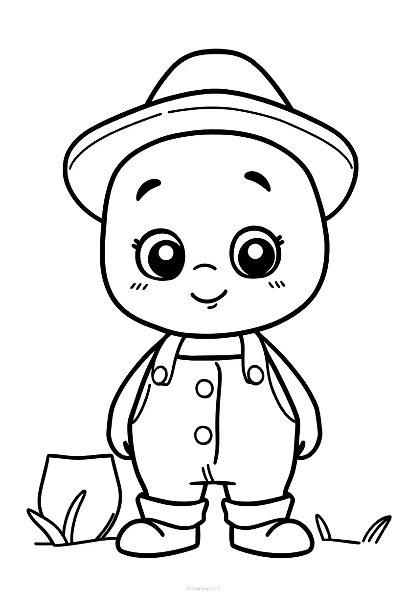 Farmer coloring page for kids