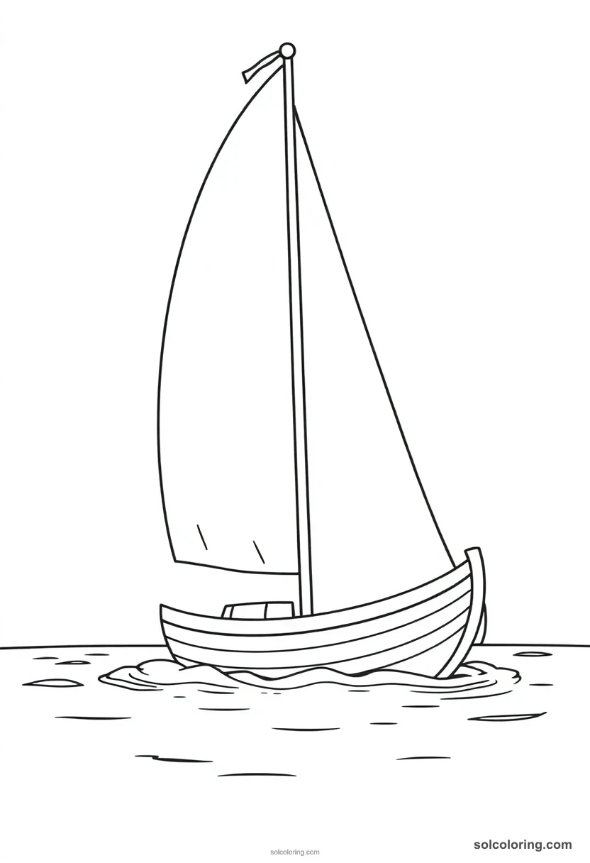Chibi Felucca Sailing Boat on the Nile chibi coloring page for kids