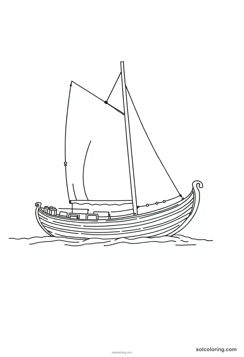 Felucca Sailing Boat On The Nile coloring pages