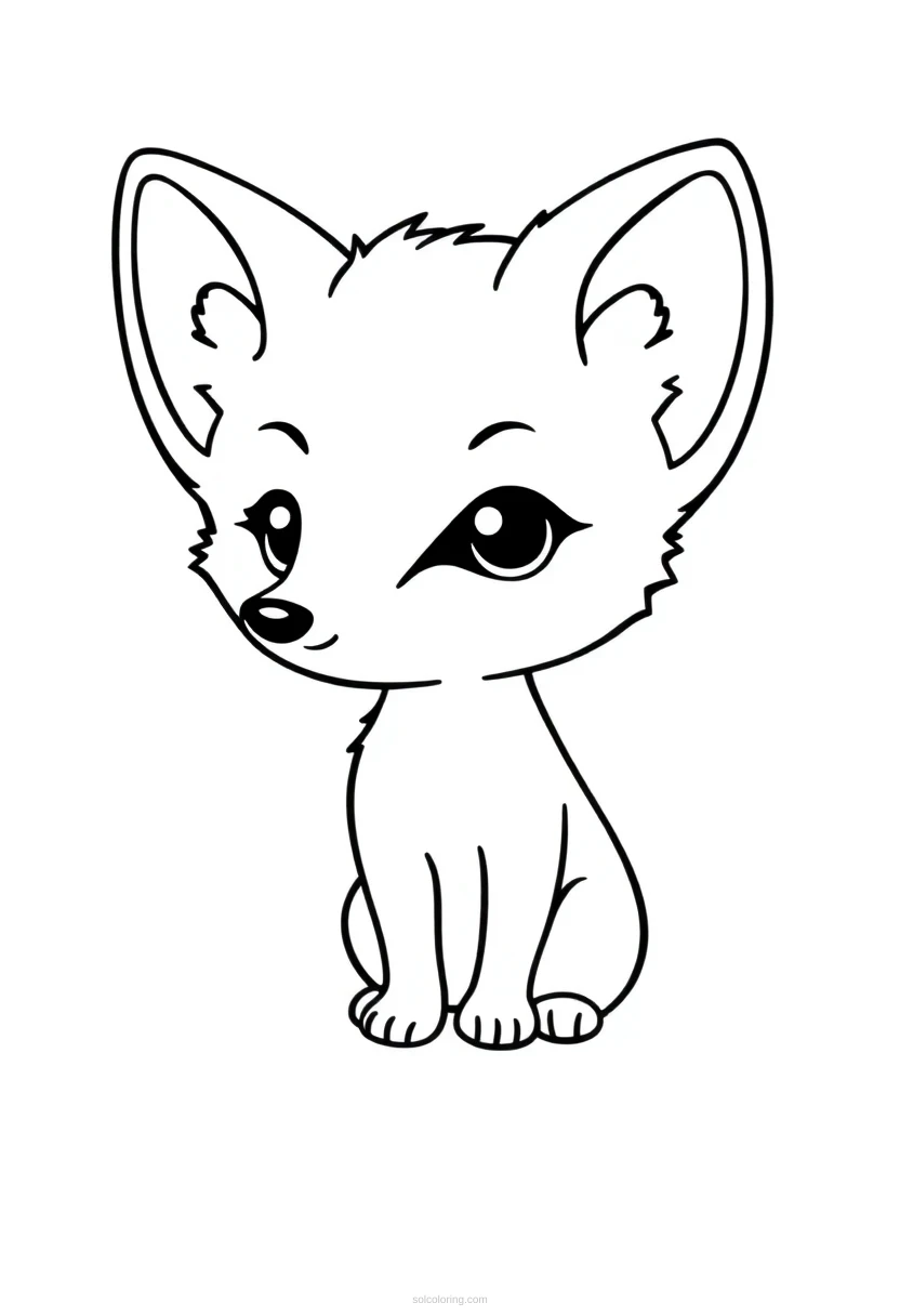Fennec Fox coloring page for kids