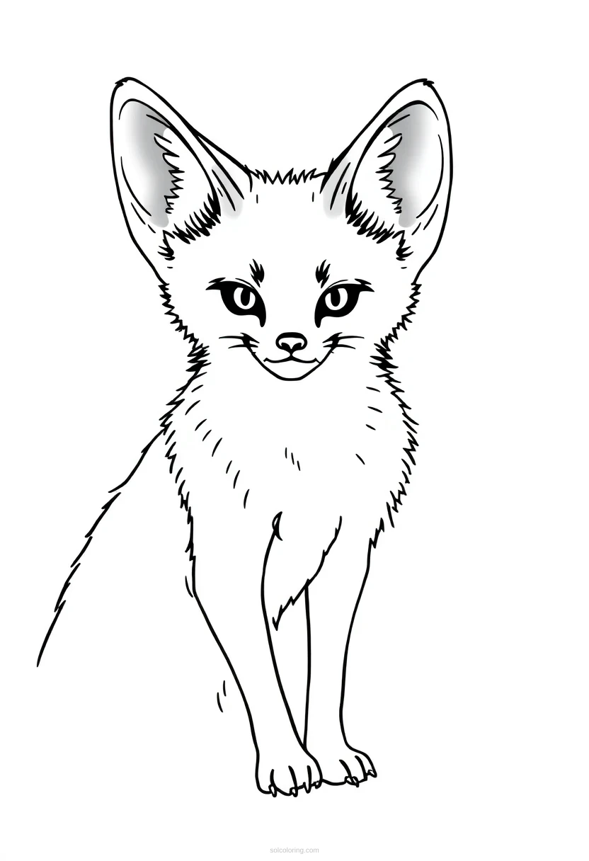 Fennec Fox coloring page for kids
