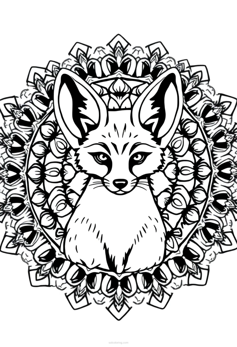 Fennec Fox coloring page for kids
