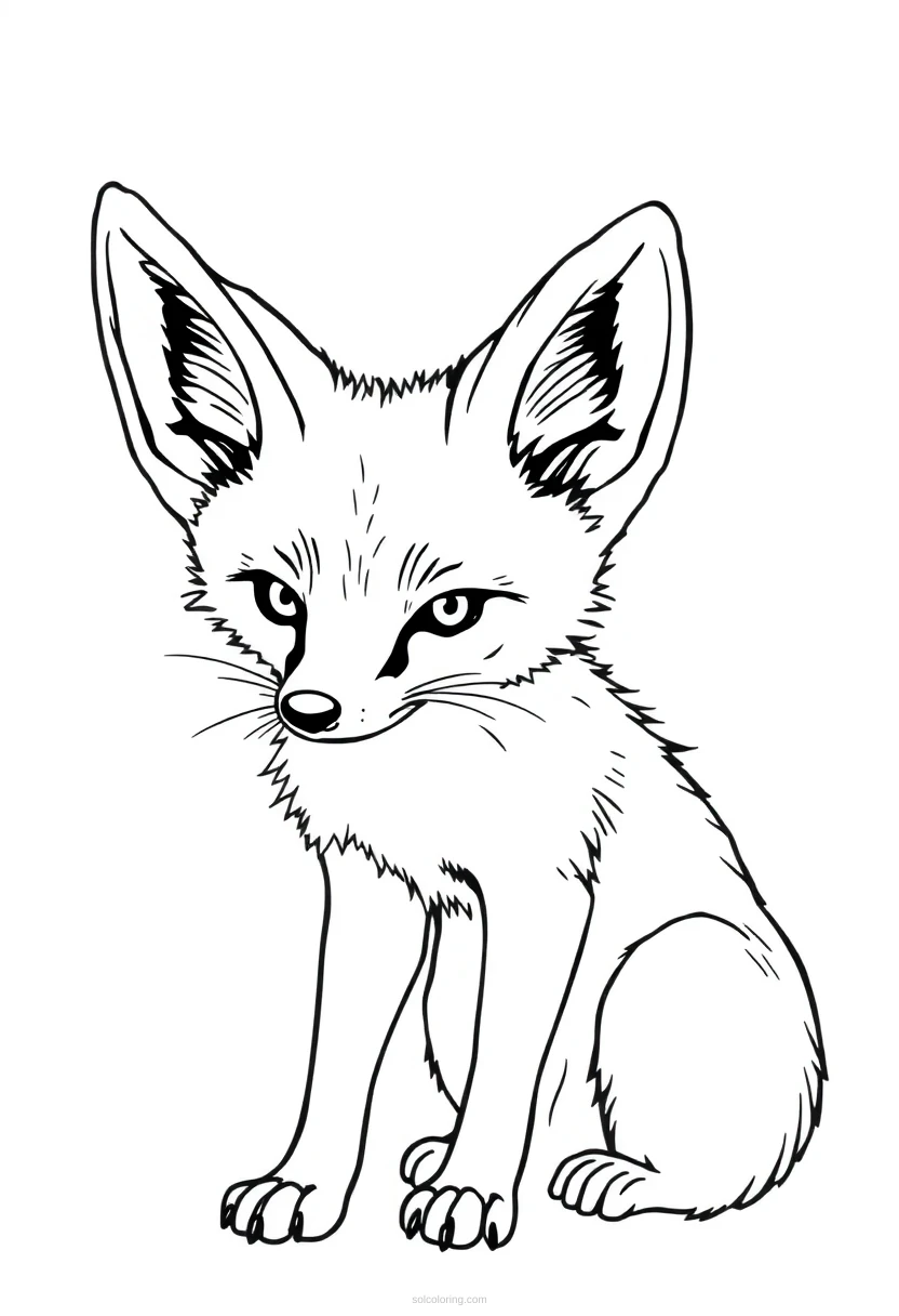 Fennec Fox coloring page for kids