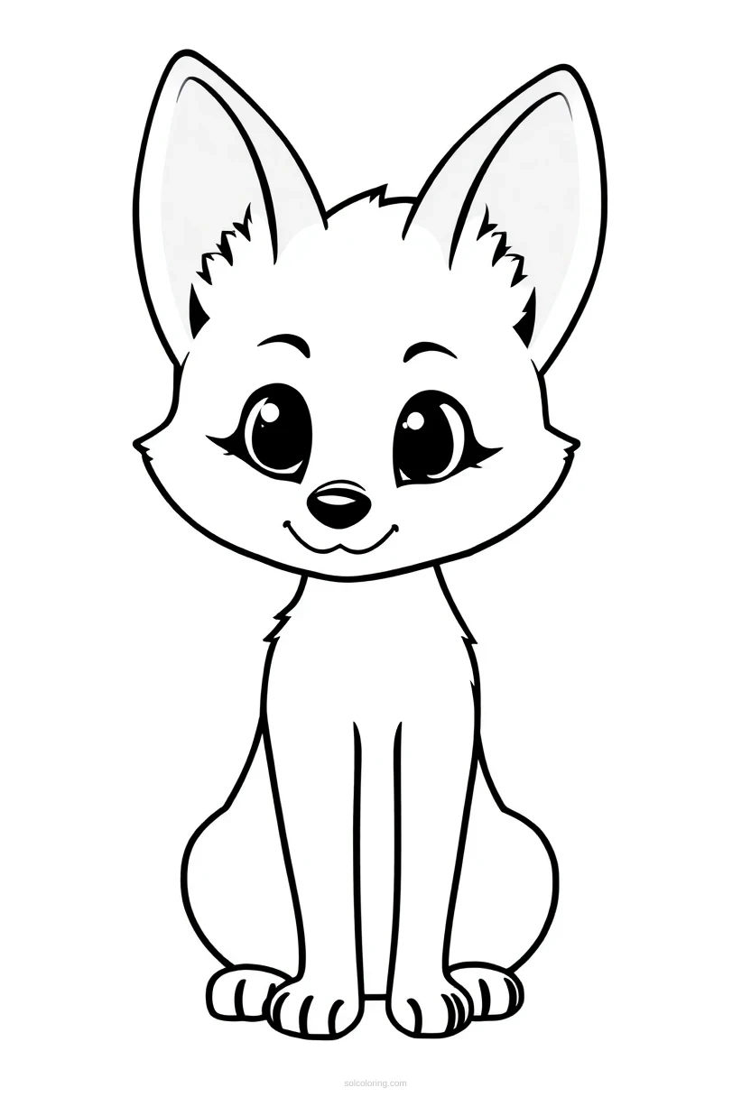 Fennec Fox coloring page for kids