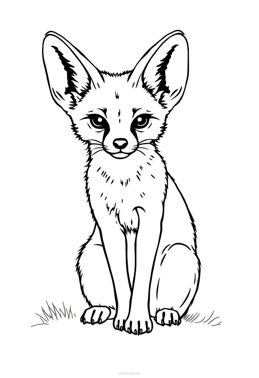 Fennec Fox Cute Cartoon coloring pages