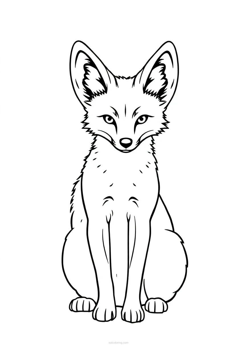 Fennec Fox coloring page for kids