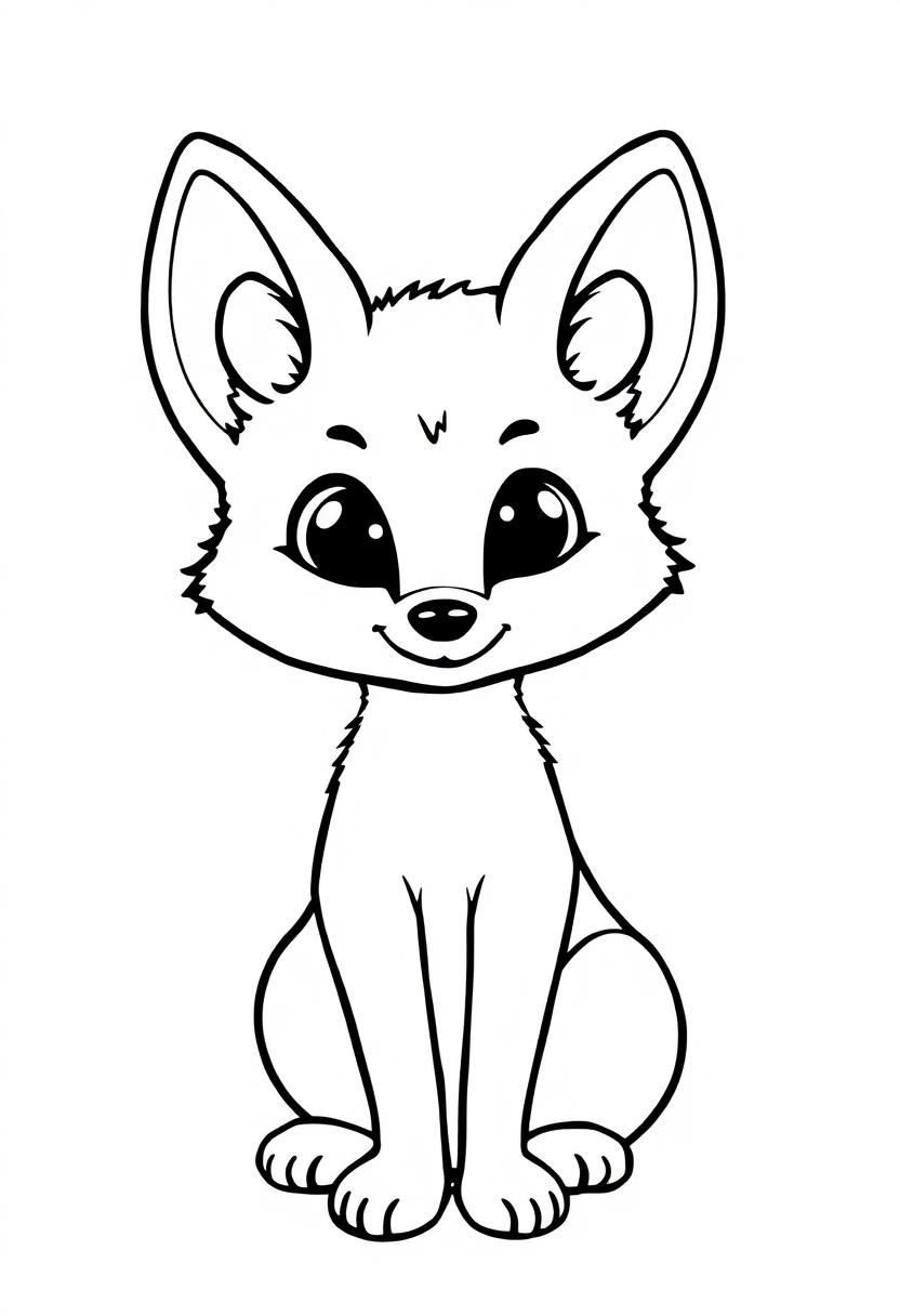 Fennec Fox coloring page, free printable
