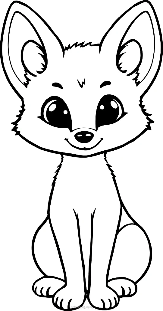 Fennec Fox coloring page for kids