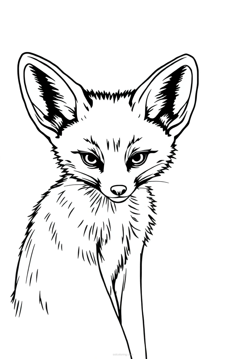 Fennec Fox coloring page for kids