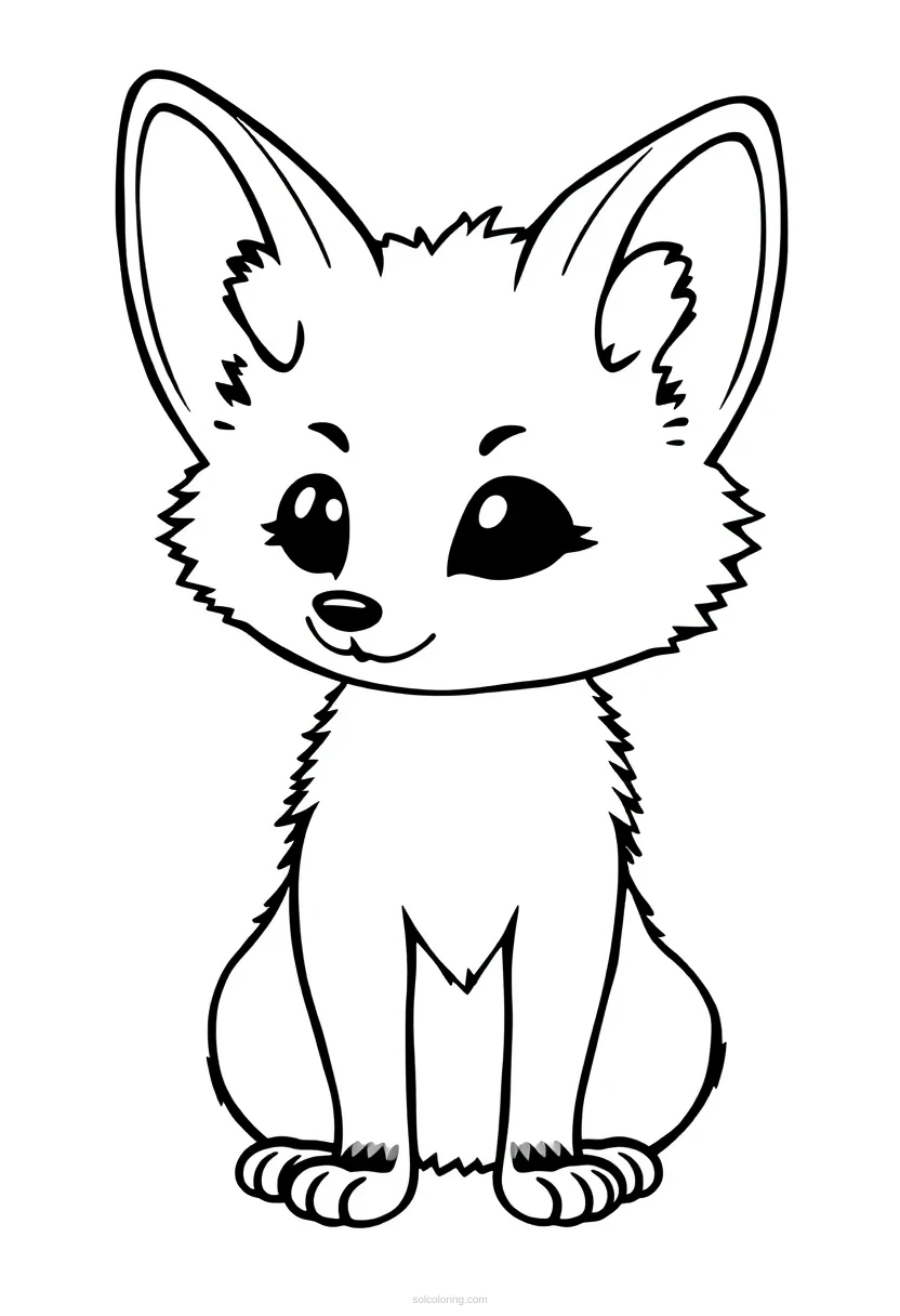 Fennec Fox coloring page for kids