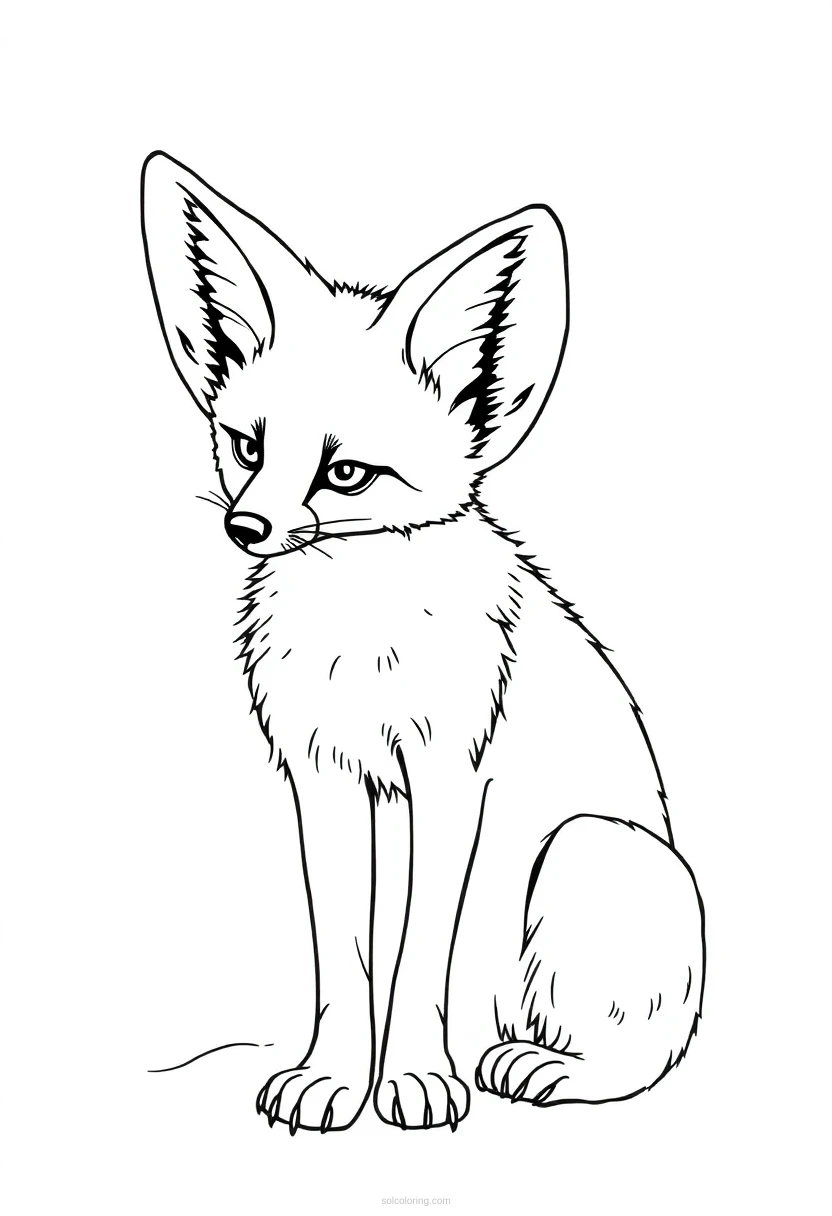 Fennec Fox coloring page for kids