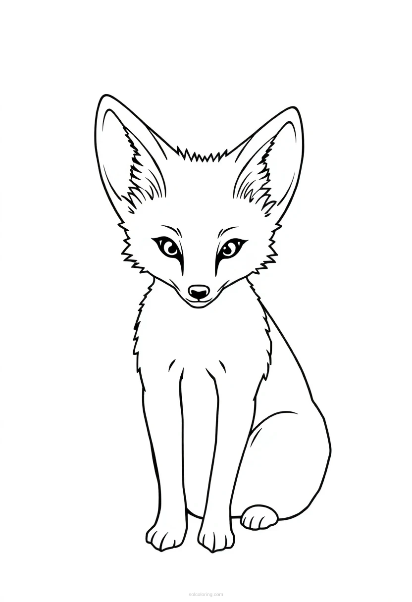 Fennec Fox coloring page for kids