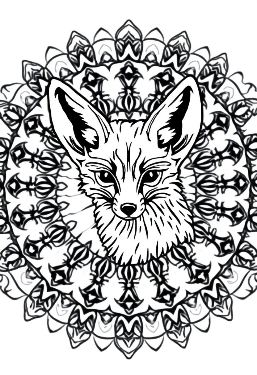 Fennec Fox coloring page, free printable