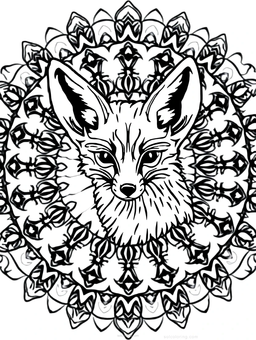 Fennec Fox coloring page for kids
