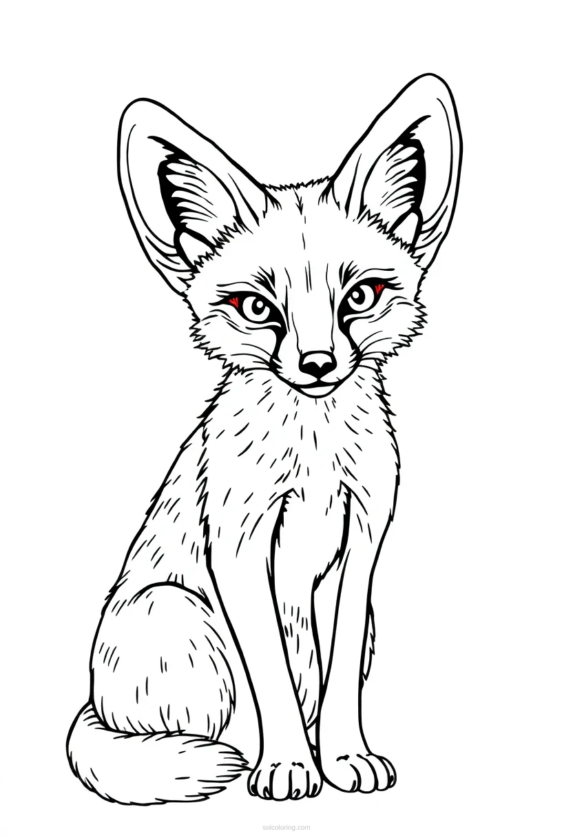 Fennec Fox coloring page for kids