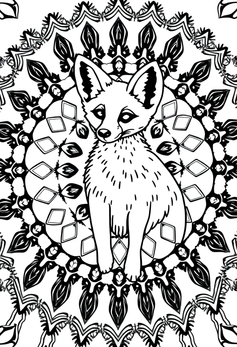 Fennec Fox coloring page for kids