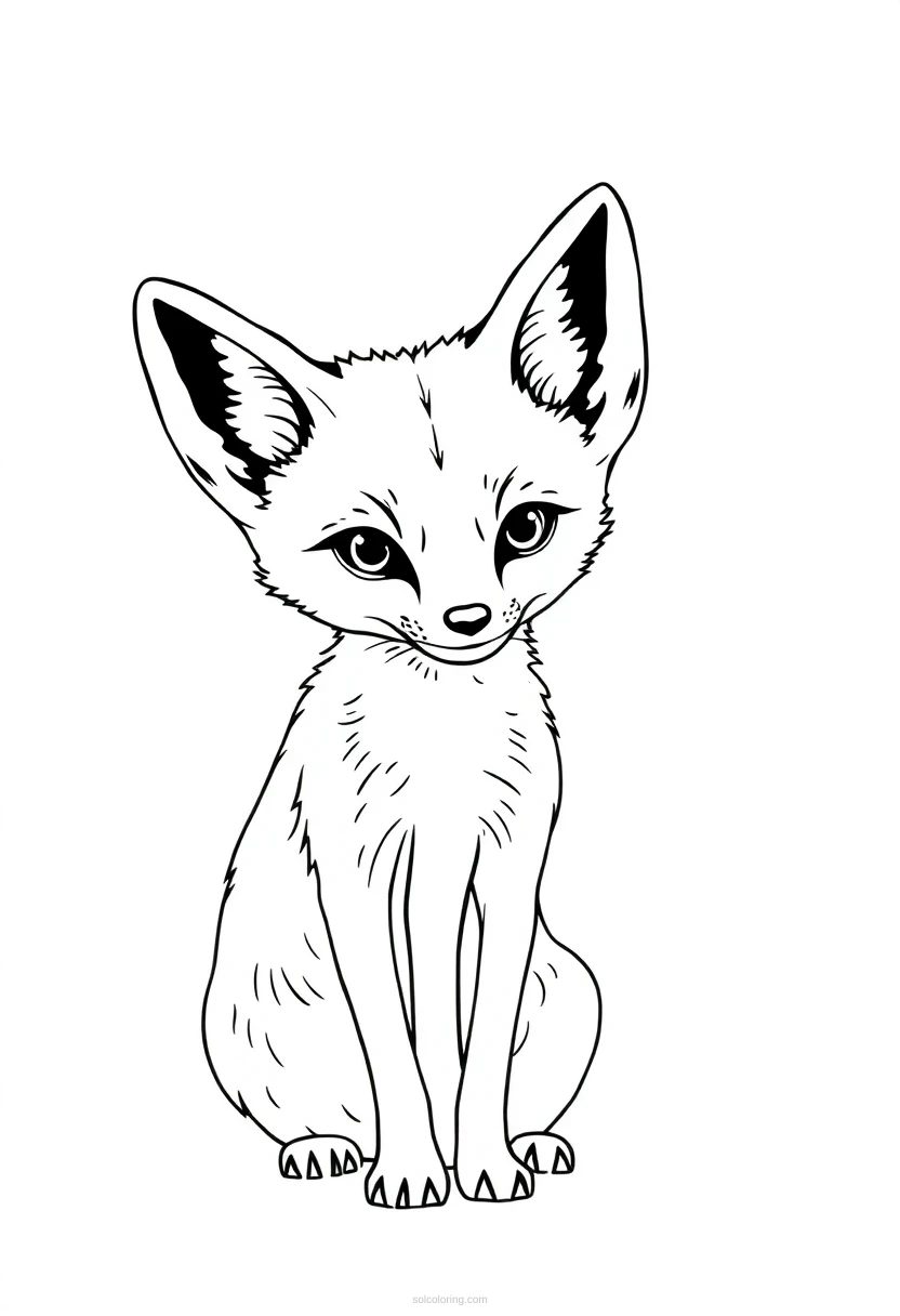 Fennec Fox Simple coloring pages