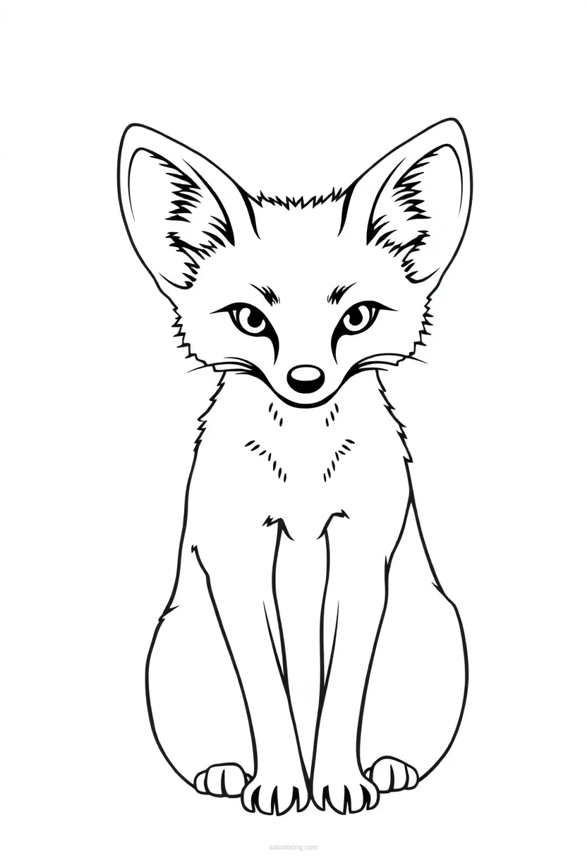Fennec Fox coloring page for kids