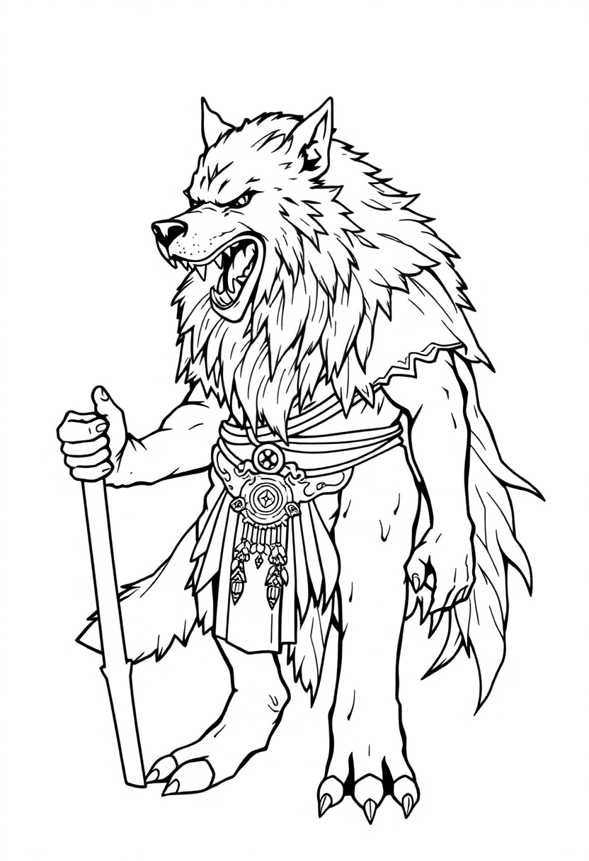 Fenrir the Wolf coloring page, free printable