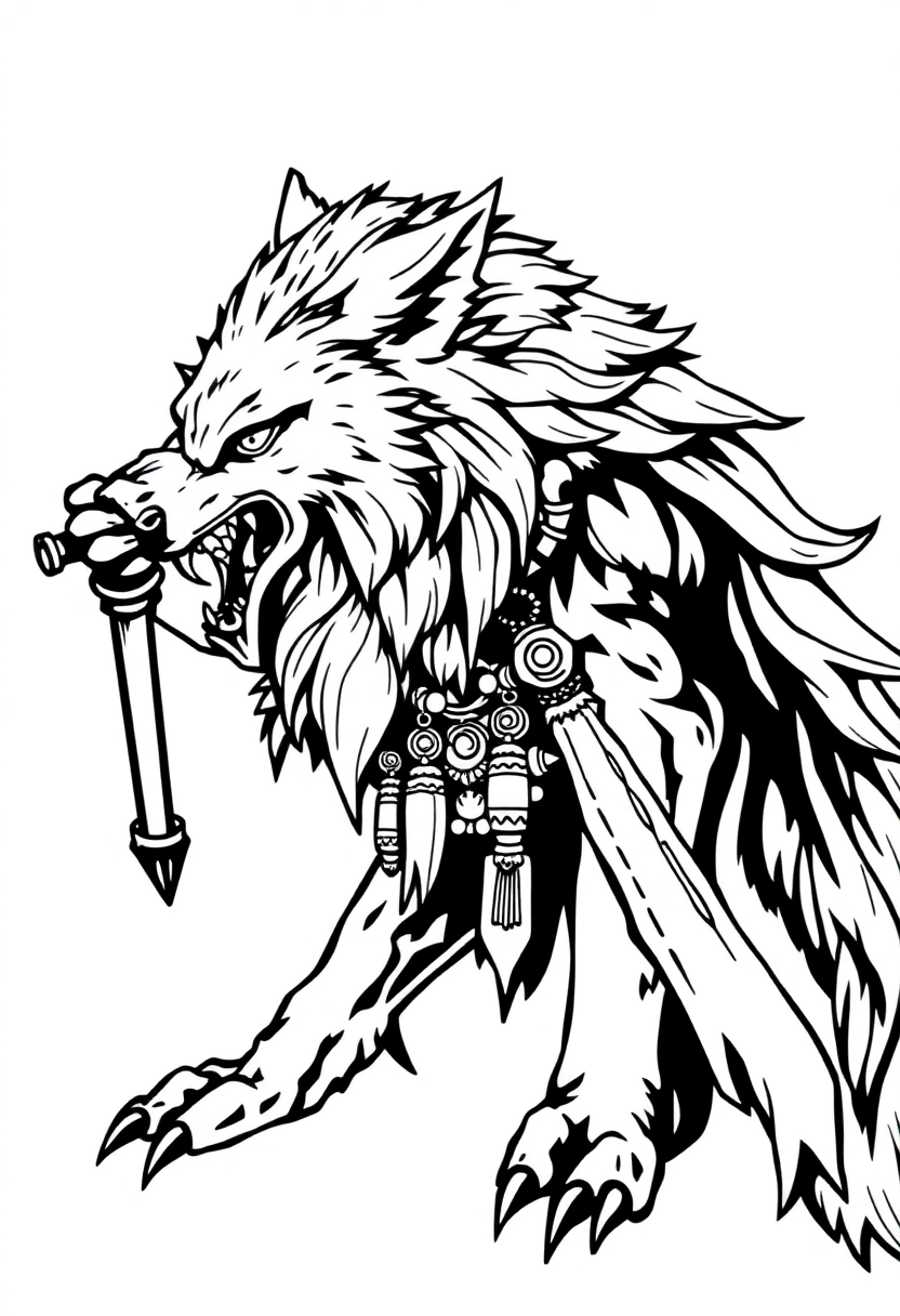 Fenrir the Wolf coloring page, free printable