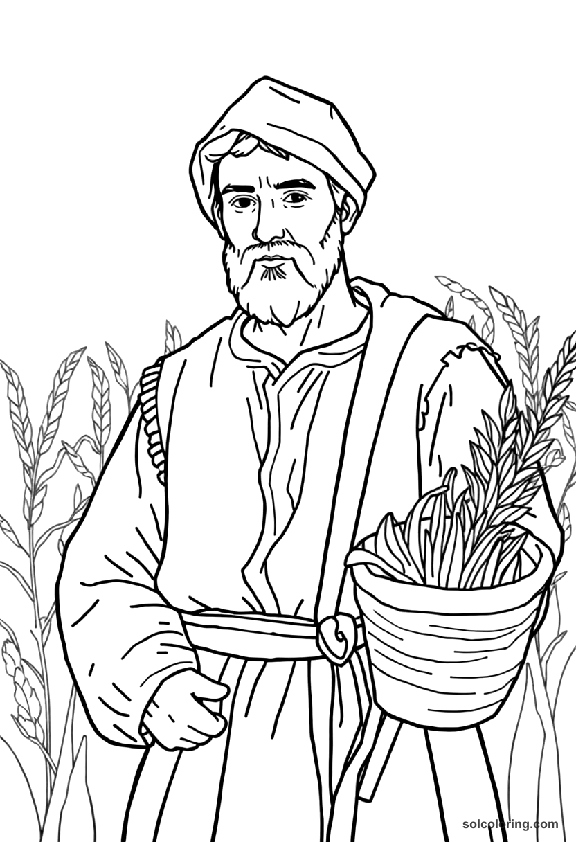 Feudal European Peasant Harvest Festival coloring pages