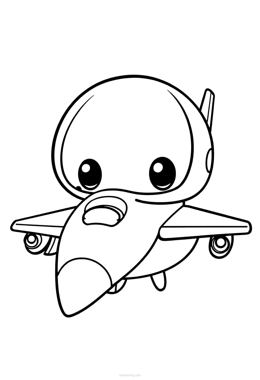 Fighter Jet coloring page for kids