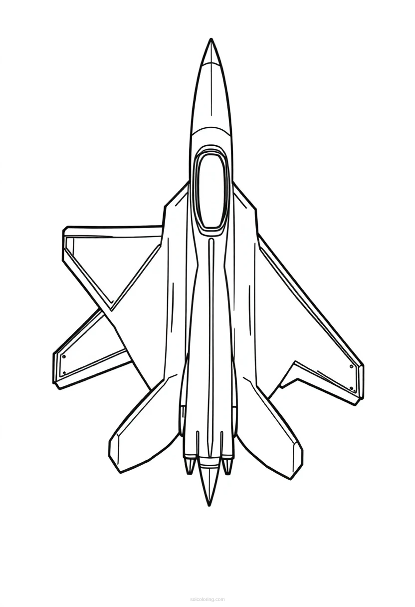 Fighter Jet coloring page for kids