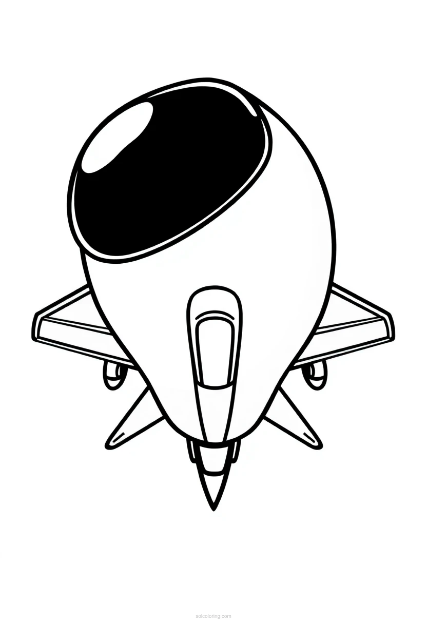 Fighter Jet coloring page for kids
